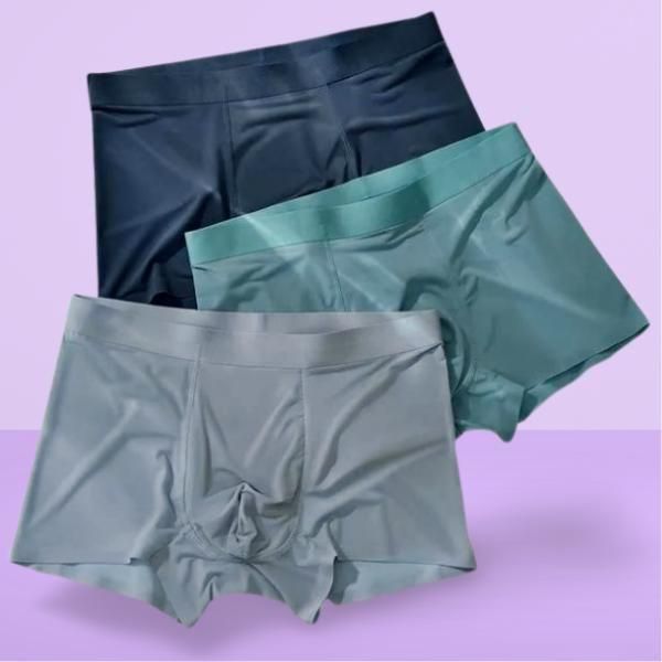 Men’s Ice Silk Breathable Boxer Briefs (Pack of 3)
